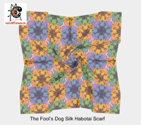 Image 1 of 'Fool's Dog' Kaleidoscope Scarf in 100% Silk