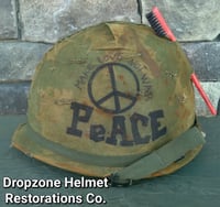 Image 5 of Vietnam M-1 Helmet & 1972 Liner Mitchell Camo Cover. The Fink in Nam. 