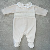Biscuit Velous Smock Baby Grow