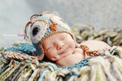 Image of READY TO SHIP 0-3 Months Cute Cuddly Crochet Owl Hat