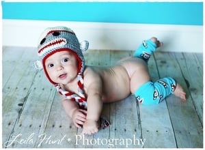 Image of READY TO SHIP Newborn to 3 Months Classic Sock Monkey Crochet Hat