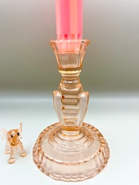 Image 2 of Pink Glass Candlestick