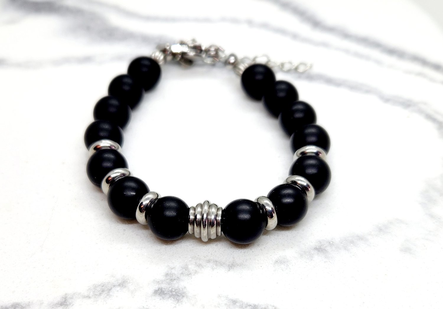 Image of Black and Silver Bracelet BB