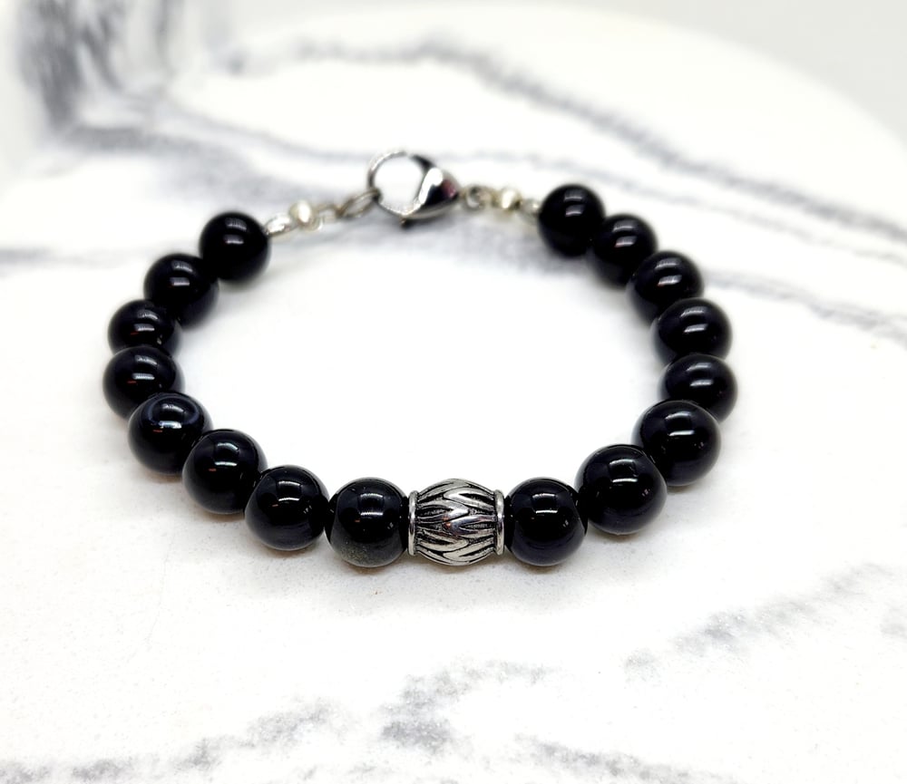 Image of Black and Silver Bracelet CC