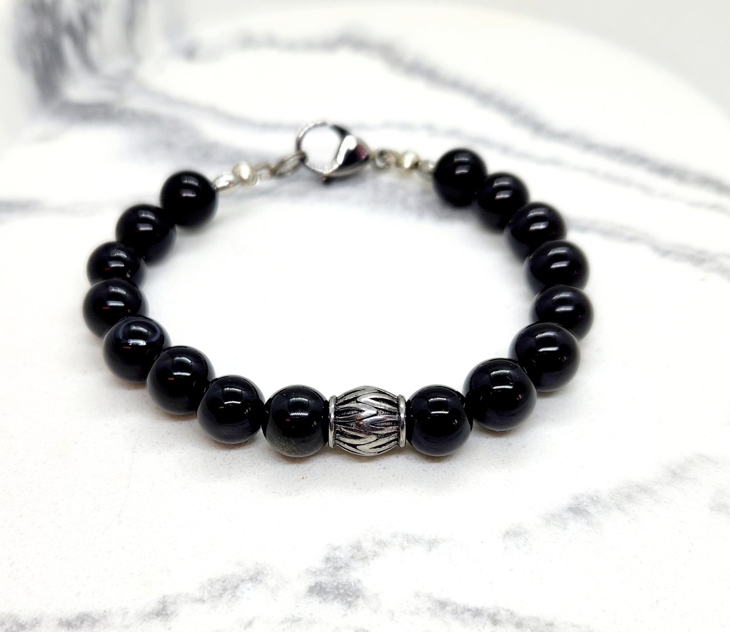Image of Black and Silver Bracelet CC