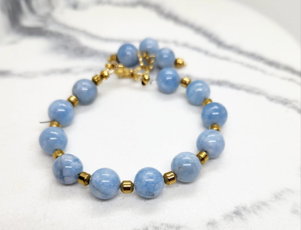 Image of Light Blue and Gold Bracelet