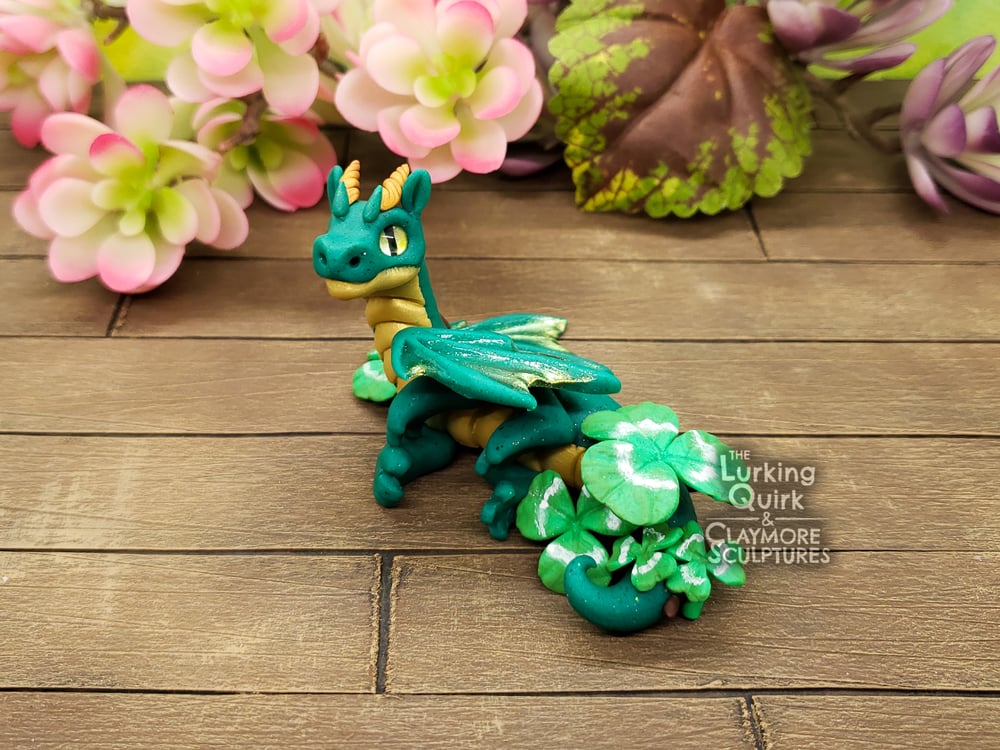 Left Leaning Dragon with Clovers