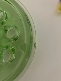 Image 4 of Art Deco Tri Footed Green Glass Vase
