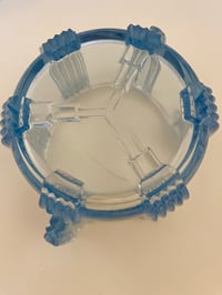 Image 4 of Art Deco Blue Glass Trinket/Dressing Table Set