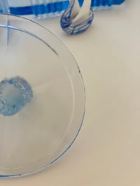 Image 3 of Art Deco Blue Glass Trinket/Dressing Table Set