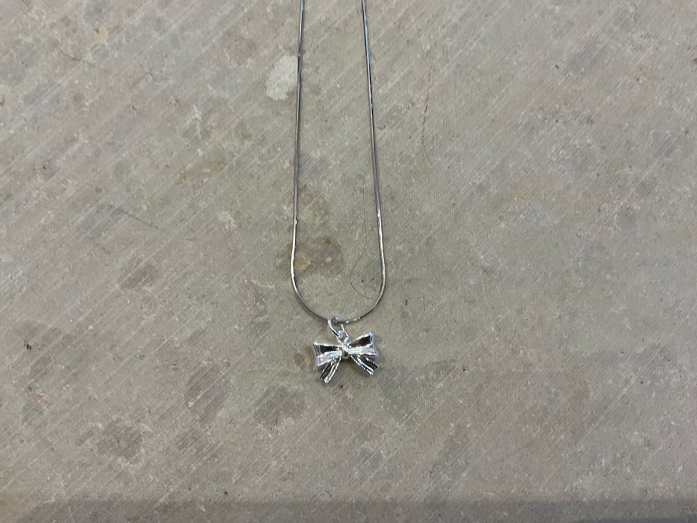 silver 925 bow necklace 