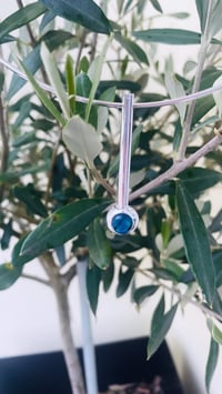Blue shell Abalone Choker Pendulum Necklace