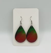 Image 1 of Colorful wooden dangle earrings - Lines