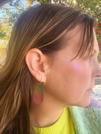 Image 2 of Colorful wooden dangle earrings - Lines