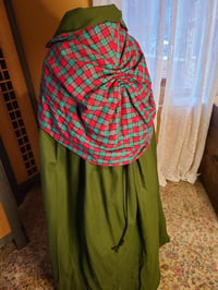 Image 2 of Green Kinsale Cloak with Plaid lining