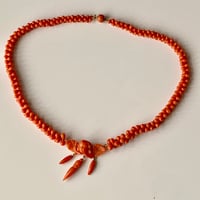 Image 2 of ANTIQUE CORAL CUPID NECKLACE
