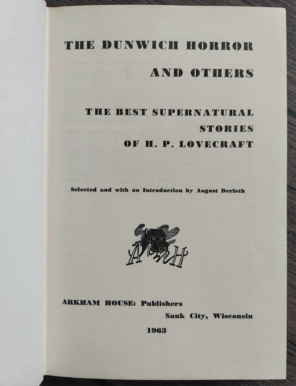 The Dunwich Horror and Others, by H.P. Lovecraft (1963 Arkham House first edition)