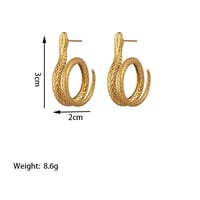 Image 5 of 18K Gold Plated Coil Snake Earrrings