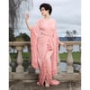 Vintage Peach Sheer Ruffled "Selene" Dressing Gown PRE-ORDER