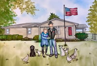 Image 4 of Watercolor Family Portrait with House