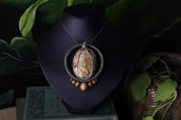Image 1 of Green linen zebra feldspar necklace