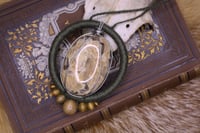 Image 2 of Green linen zebra feldspar necklace
