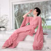 Vintage Rose Sheer Ruffled "Selene" Dressing Gown PRE-ORDER