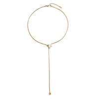 Image 3 of 18K Gold Plated Faux Pearl Y Shape Necklace