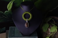 Image 1 of Green linen chiastolite necklace