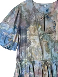Image 5 of 2X/3X Plus 100% Cotton Eyelet Midi Dress in Muted Earth Tones Ice Dye