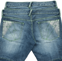 Image 4 of '06 PPFM "Green Stitch" Double Waist Denim - M