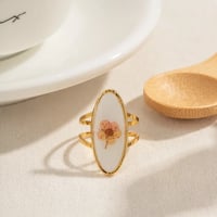 Image 1 of 18K Gold Plated Delicate Flower Open Ring