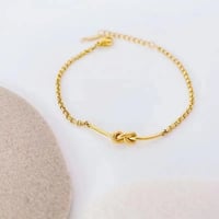 Image 2 of Gold Plated Knot Chain Bracelet