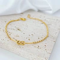 Image 1 of Gold Plated Knot Chain Bracelet