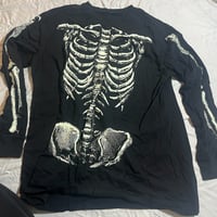 Image 2 of long sleeve glow in the dark skeleton pullover