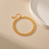 Image 1 of 18K Gold Plated Wheat Bracelet