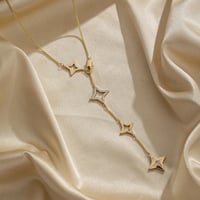 Image 2 of 18K Gold Plated Y Shape Star Necklace