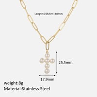 Image 5 of 18K Gold Plated Artificial Pearl Pendant Necklace