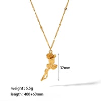 Image 5 of 18K Gold Plated Rose Necklace and Ring Set