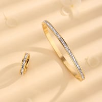 Image 2 of 18K Gold Plated Rhinestone Bracelet and Ring Set