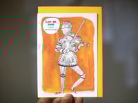 Image 1 of 'Let's Celebrate!' German Knight With Viola 'Greeting Card - Story on Reverse