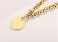 Image 2 of 18K Gold Plated Heart Necklace and Bracelet Set