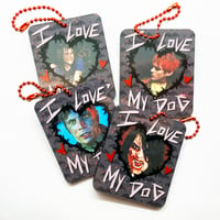 Image 2 of Edgy "I LOVE MY DOG" Photocard 2.5in Acrylic Keychain