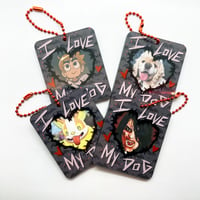 Image 4 of Edgy "I LOVE MY DOG" Photocard 2.5in Acrylic Keychain