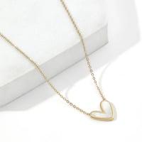 Image 1 of 18K Gold Plated Shell Heart Necklace