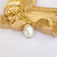 Image 2 of 18K Gold Plated Sterling Silver Freshwater Pearl Necklace 