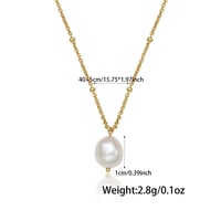 Image 5 of 18K Gold Plated Sterling Silver Freshwater Pearl Necklace 