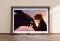 Image 2 of Together From Afar - HTTYD Art Print