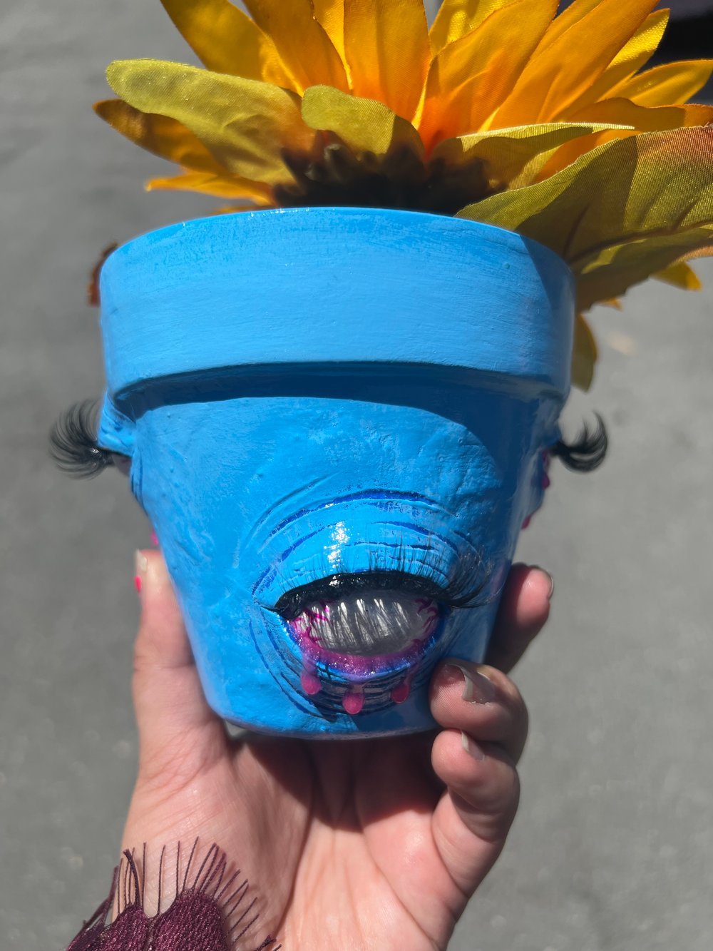 Image of Crybaby Demon: Blue/Pink (Indoor Planter)