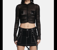 ruched mesh crop top